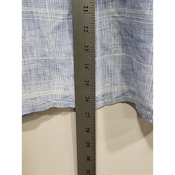 Tommy Bahama Shirt Mens XL‎ Long-sleeve 100% Linen Blue/White, Button-up Pocket - Picture 7 of 12